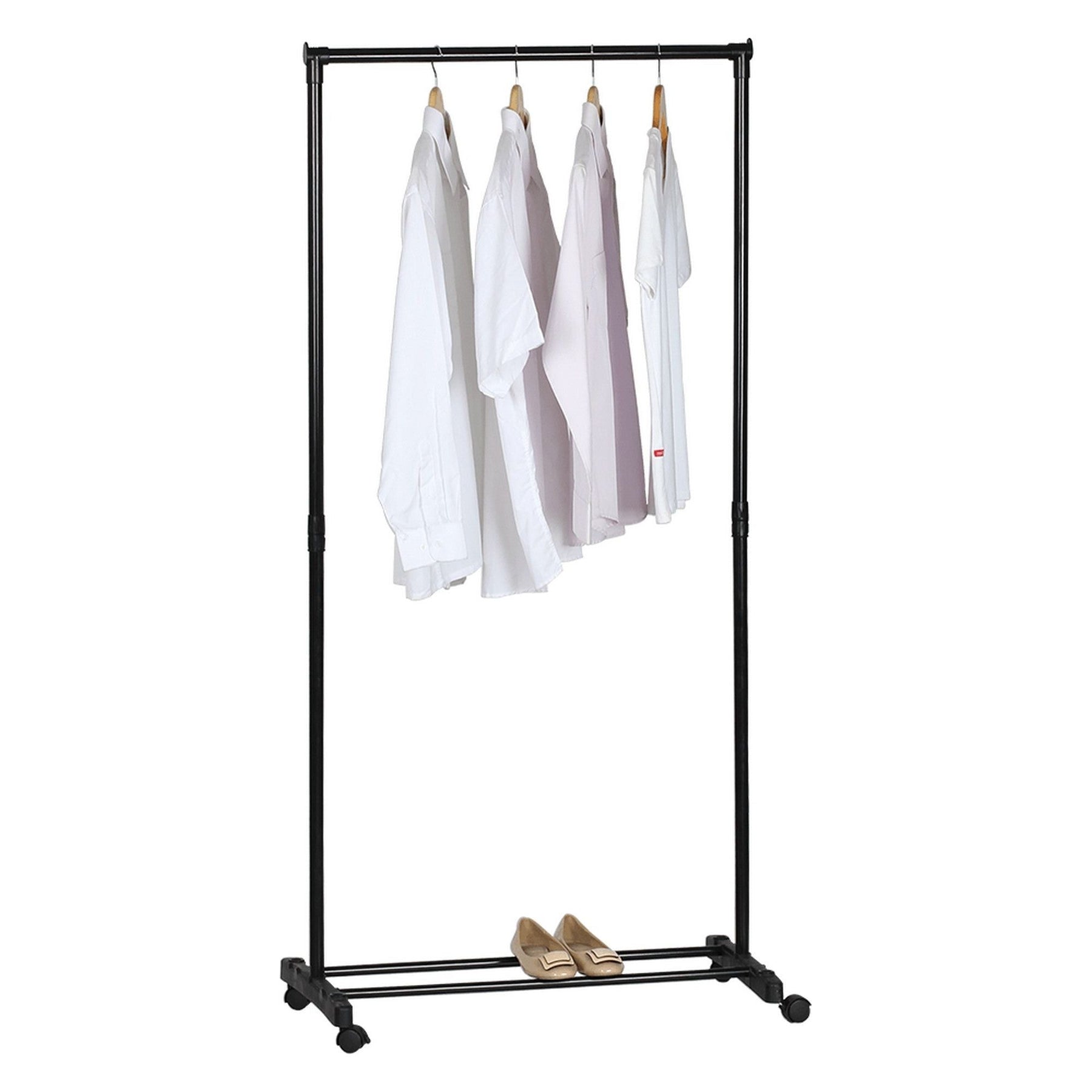Stander haine VANDER, metal/plastic, negru, 78,5x41,5x165 cm