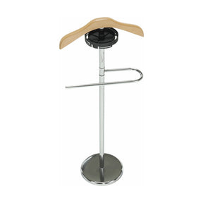 Stander haine SUNIL, lemn/crom, stejar/negru, 46x28x110 cm