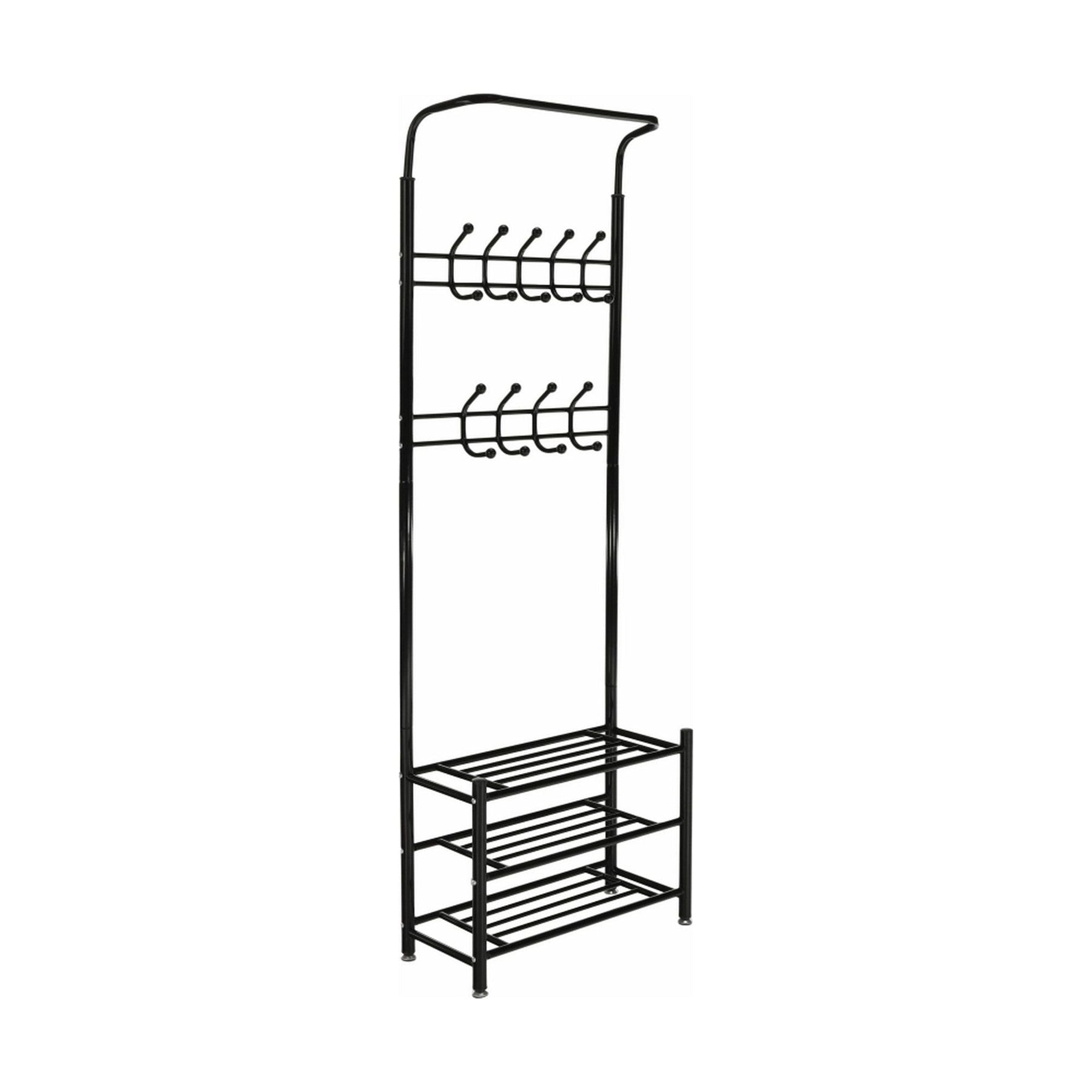 Cuier BARNUM, negru, metal, 66x30x190 cm