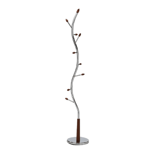 Cuier ZORO NEW, lemn/metal, crom/nuc, 30,5x30,5x182 cm
