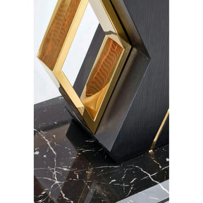 Masa extensibila VINCENZO, alb/negru, 160/200x90x77 cm