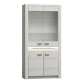 Vitrina living INFINITY I-03, PAL melaminat, frasin alb, 96x42x192 cm