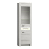 Vitrina living INFINITY I-04, PAL melaminat, frasin alb, 56x42x192 cm