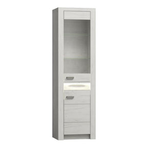 Vitrina living INFINITY I-04, PAL melaminat, frasin alb, 56x42x192 cm