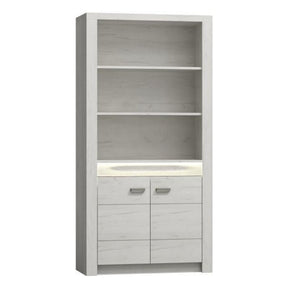Vitrina livnig INFINITY I-05, PAL melaminat, frasin alb, 96x42x192 cm