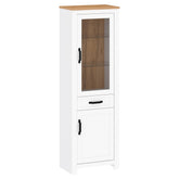 Vitrină cu iluminare LED, alb alba / stejar craft auriu, LANZETTE A
