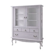 Vitrina VILAR DA5, pin alb, DTD laminat, 125x42x158 cm