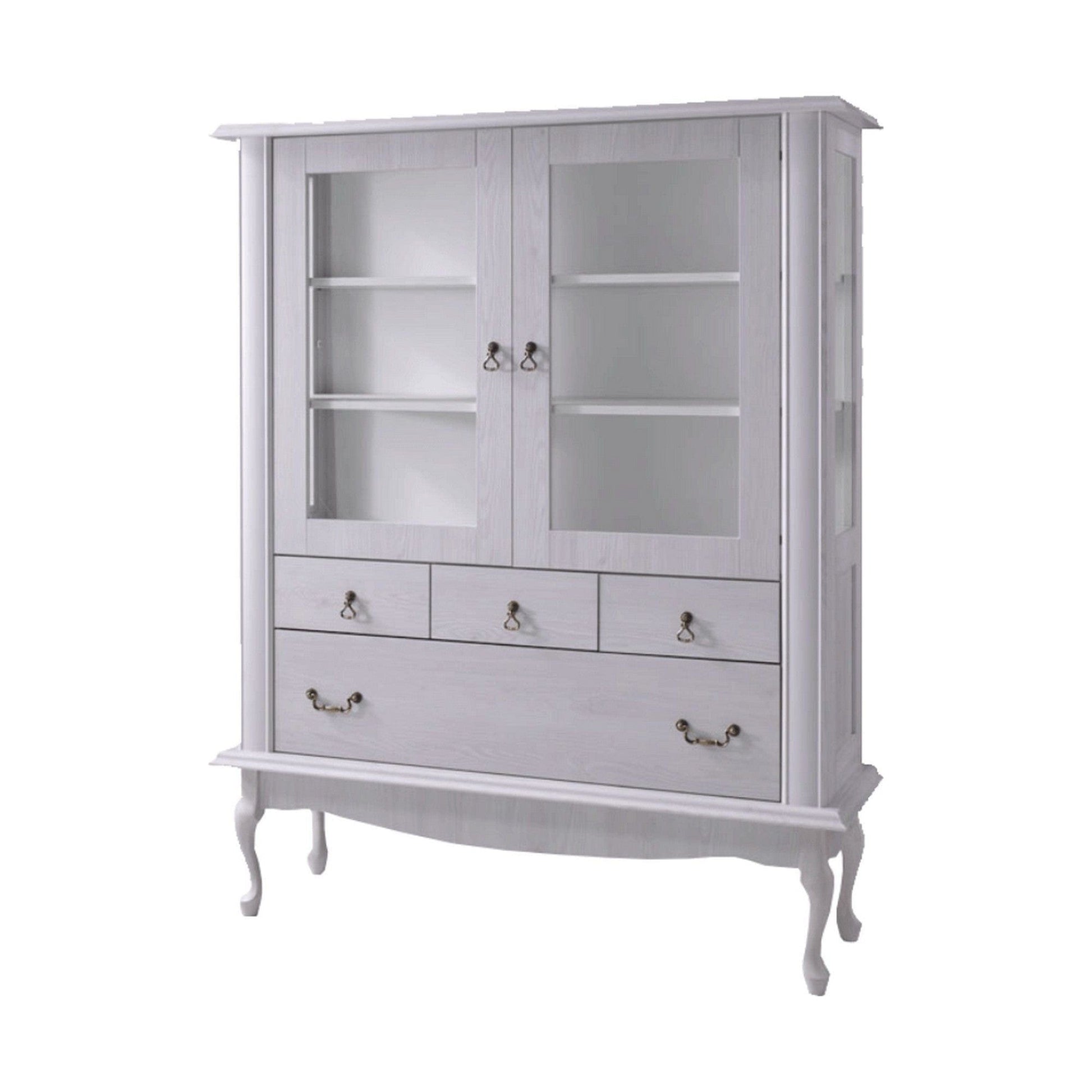 Vitrina VILAR DA5, pin alb, DTD laminat, 125x42x158 cm