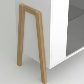 Vitrina BELLE, PAL laminat/lemn, alb, 103×41×153 cm
