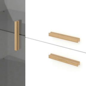 Vitrina BELLE, PAL laminat/lemn, alb, 103×41×153 cm