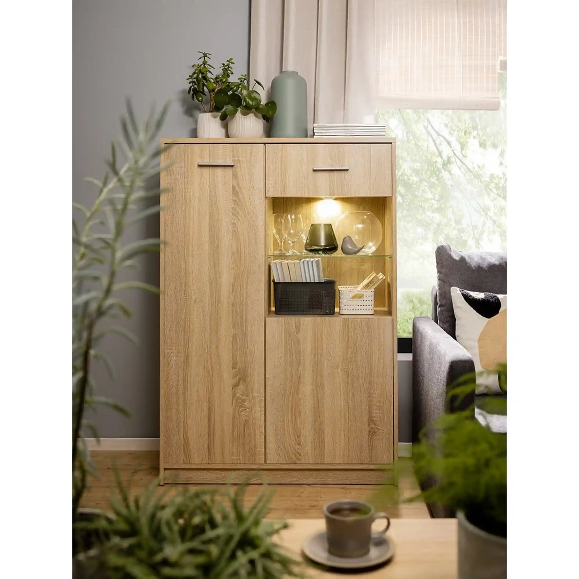 Vitrina BERGEN OCN-28408, stejar sonoma