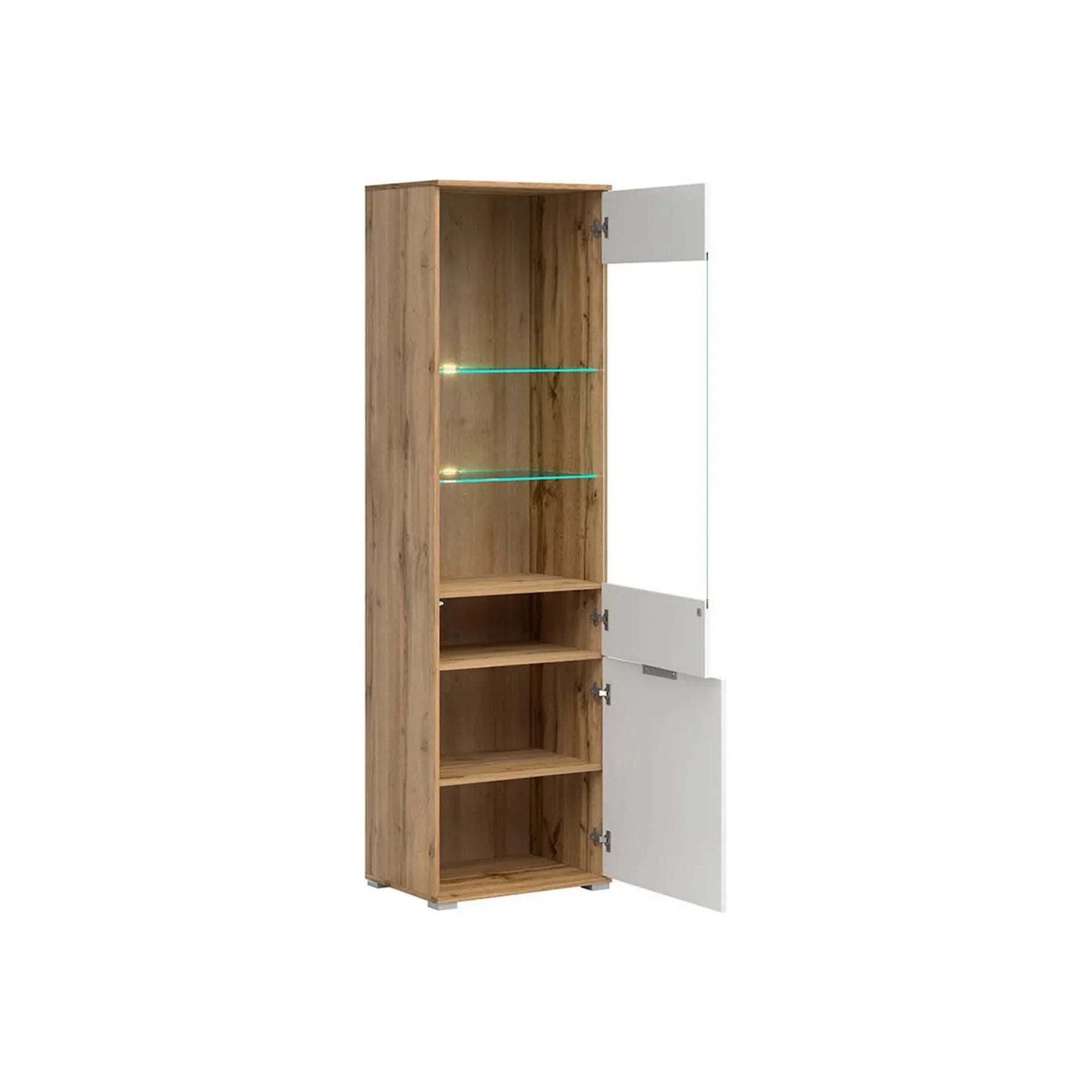 Vitrina BERGEN OCN-28415, stejar wotan/alb lucios