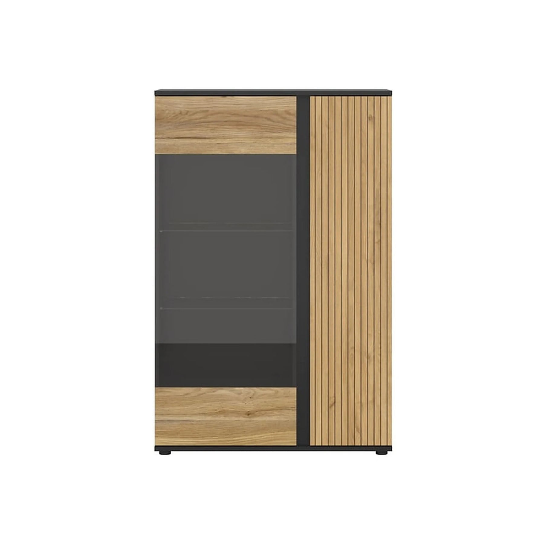 Vitrina BERGEN OCN-28420, stejar/negru