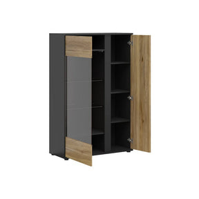 Vitrina BERGEN OCN-28420, stejar/negru