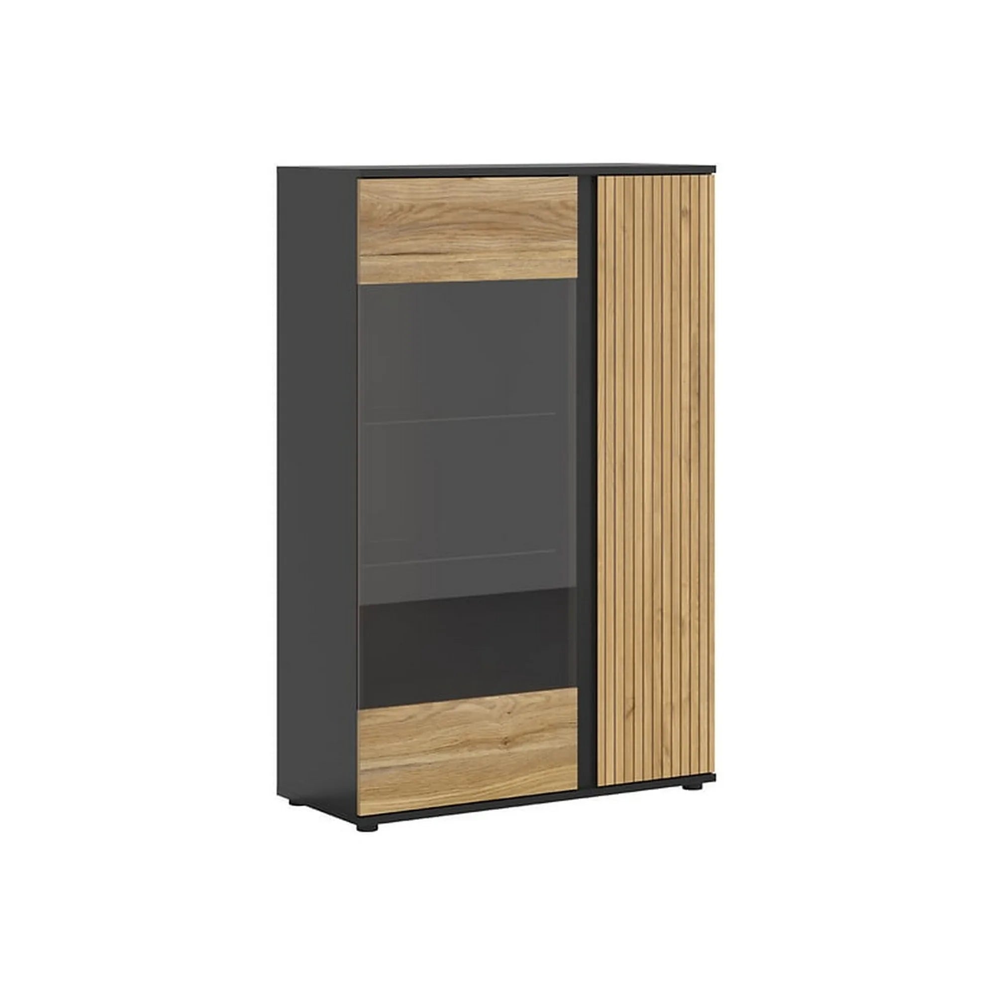 Vitrina BERGEN OCN-28420, stejar/negru