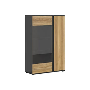 Vitrina BERGEN OCN-28420, stejar/negru