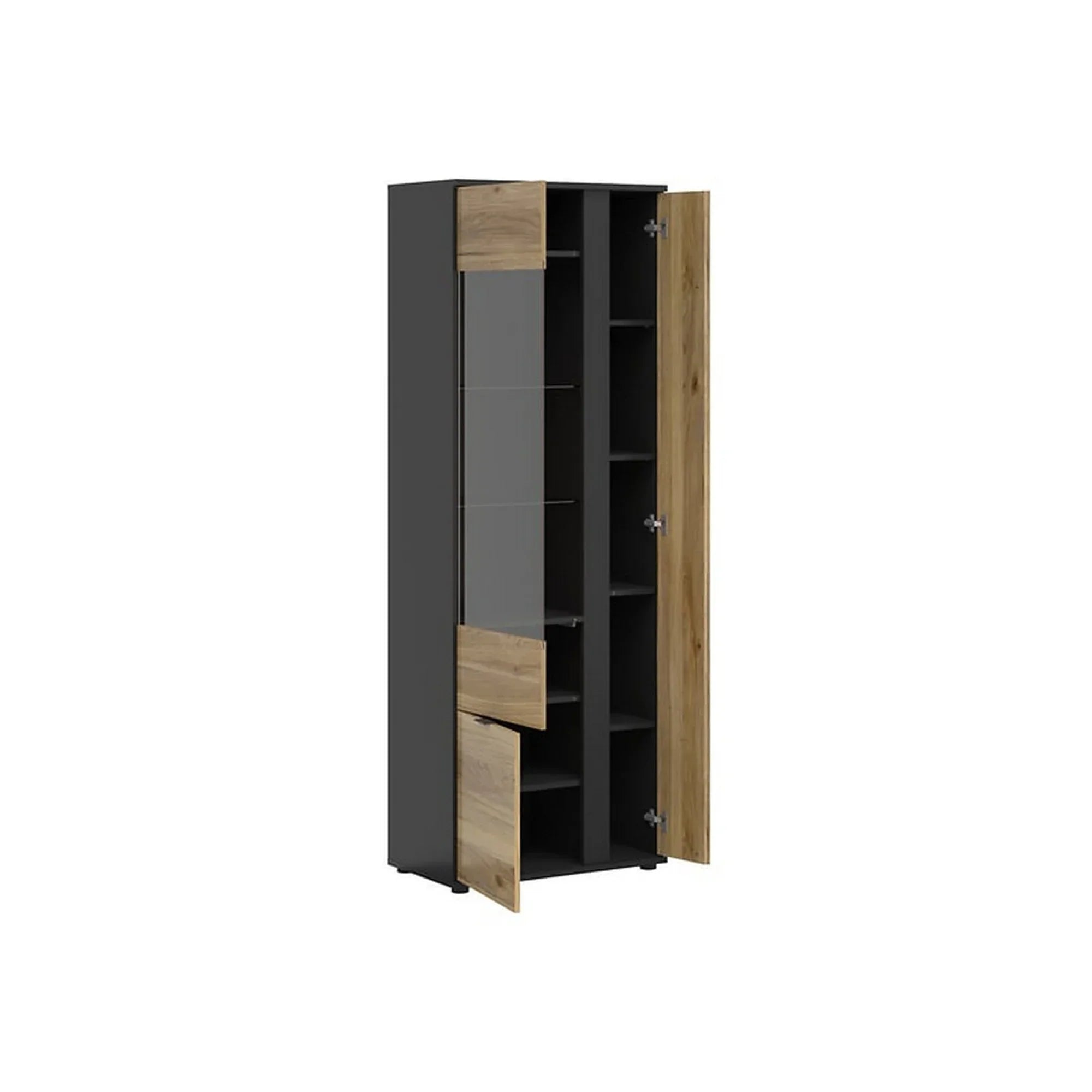 Vitrina BERGEN OCN-28428, stejar/negru