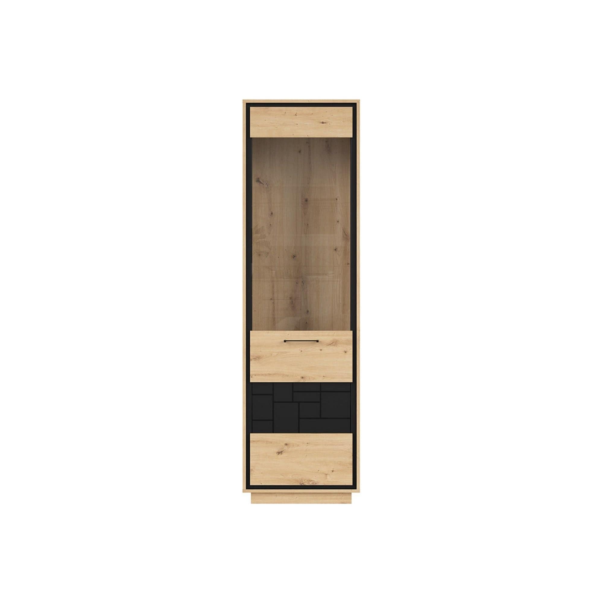 Vitrina BERGEN OCN-28440, stejar artisan/negru mat