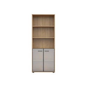Vitrina BERGEN OCN-28447, stejar artisan/negru fumuriu