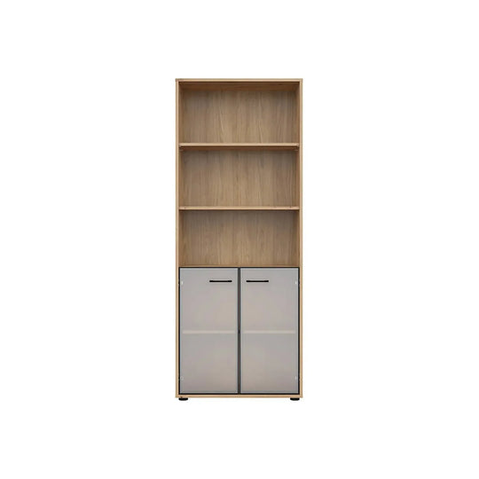 Vitrina BERGEN OCN-28447, stejar artisan/negru fumuriu
