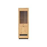 Vitrina BERGEN OCN-28450, stejar artisan/negru mat