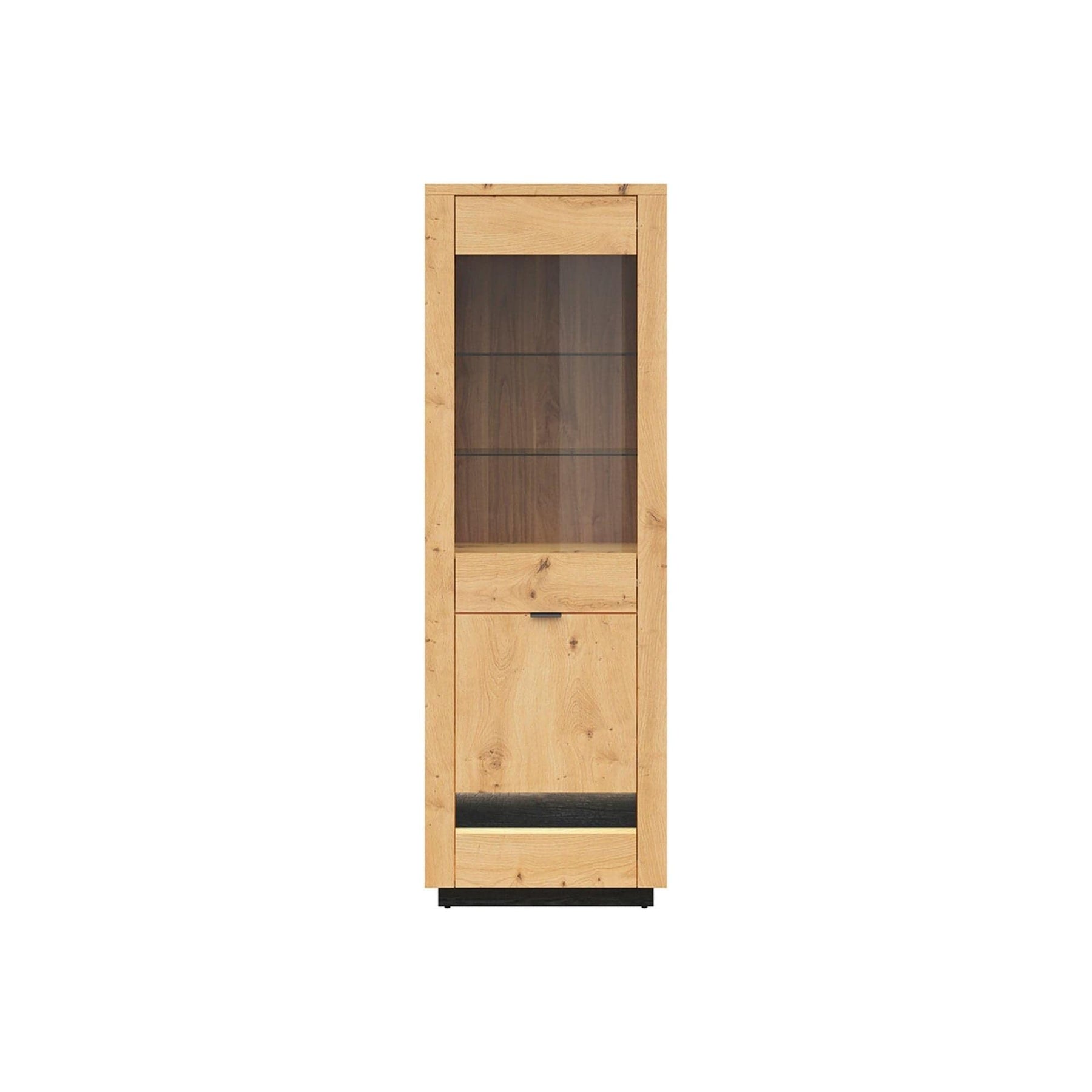 Vitrina BERGEN OCN-28450, stejar artisan/negru mat