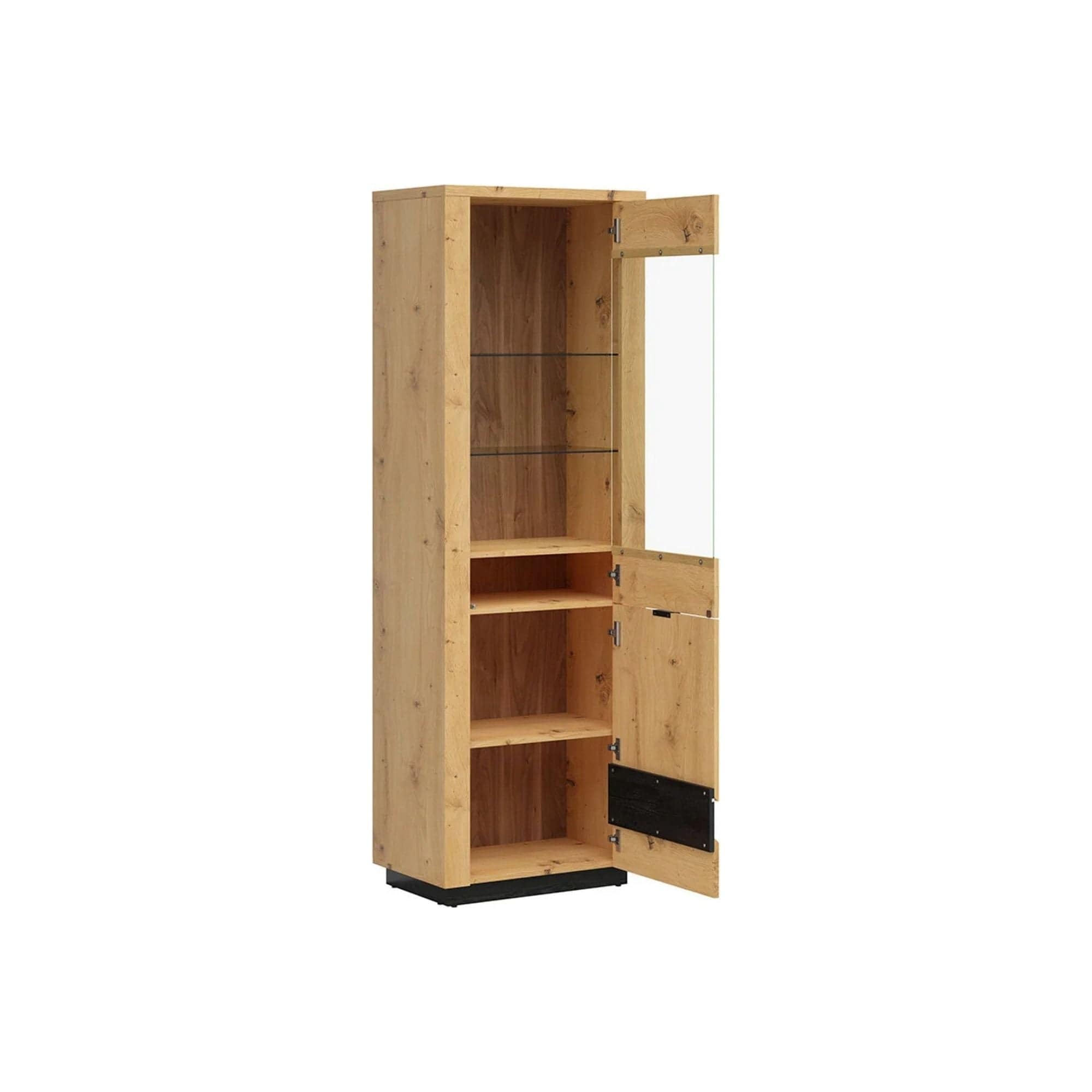 Vitrina BERGEN OCN-28450, stejar artisan/negru mat