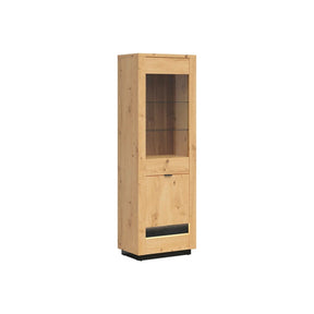 Vitrina BERGEN OCN-28450, stejar artisan/negru mat