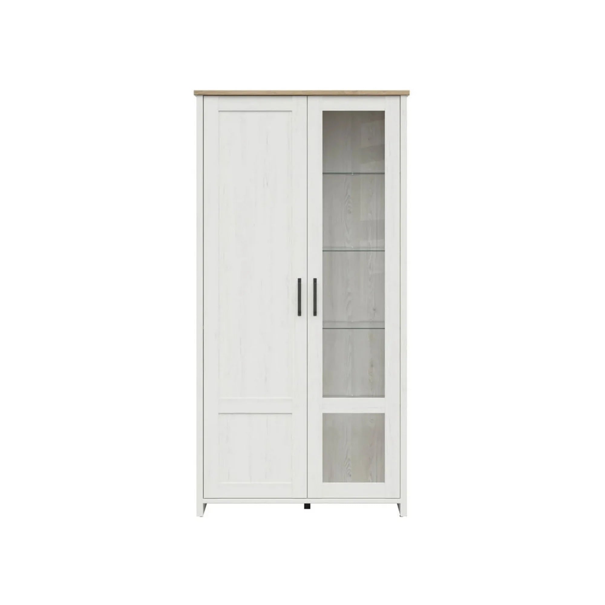 Vitrina BERGEN OCN-28451, pin alb/stejar grandson