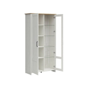 Vitrina BERGEN OCN-28451, pin alb/stejar grandson