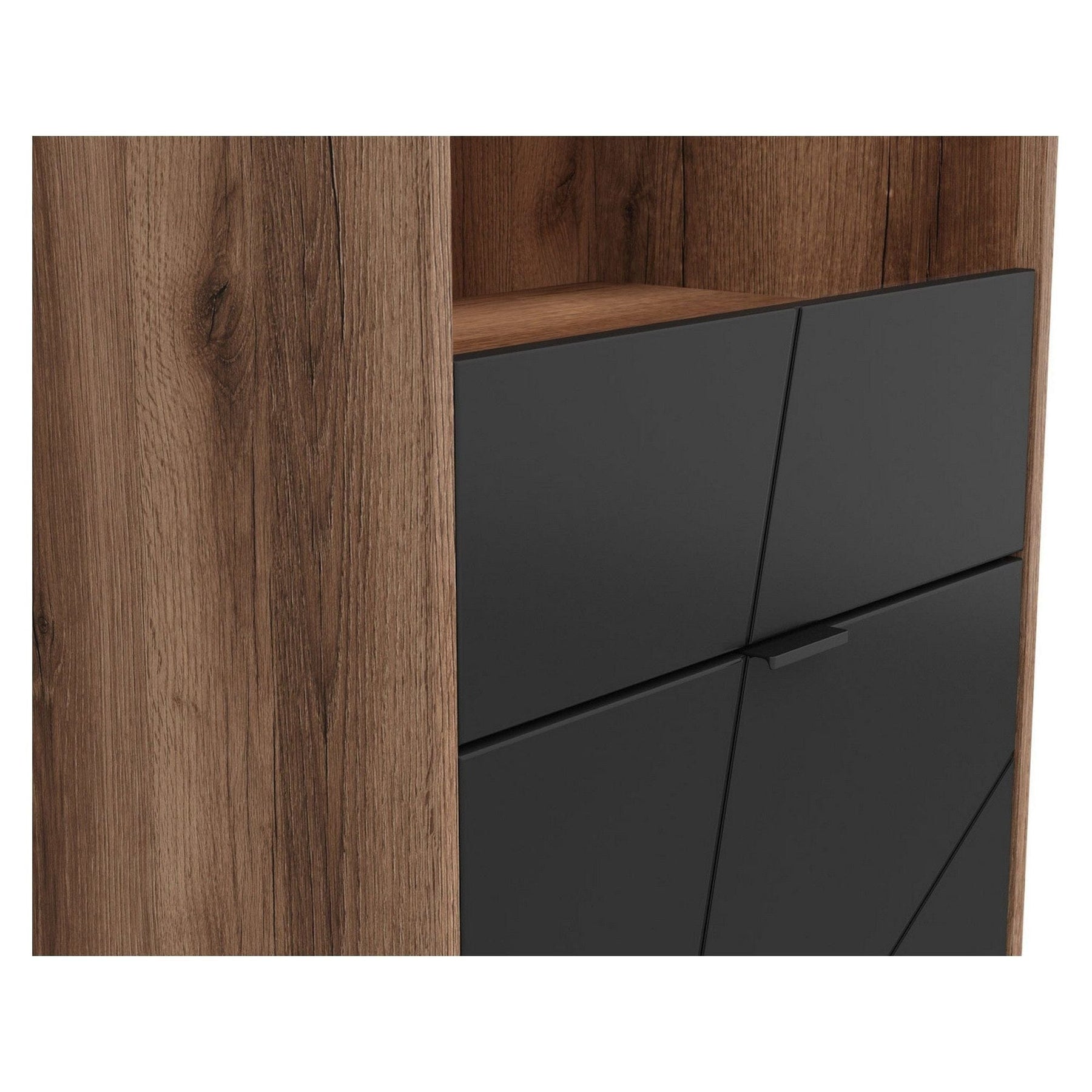 Vitrina BERGEN OCN-28453, nuc/negru mat