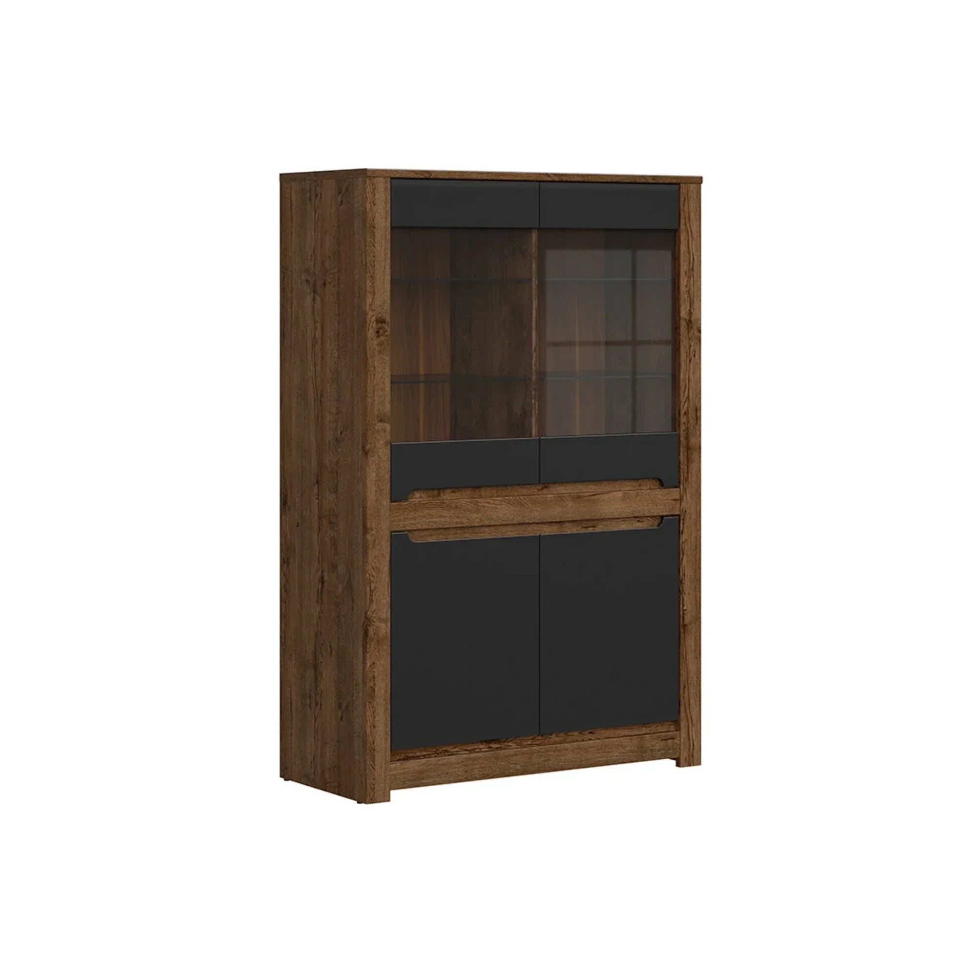 Vitrina BERGEN OCN-28454, stejar/negru