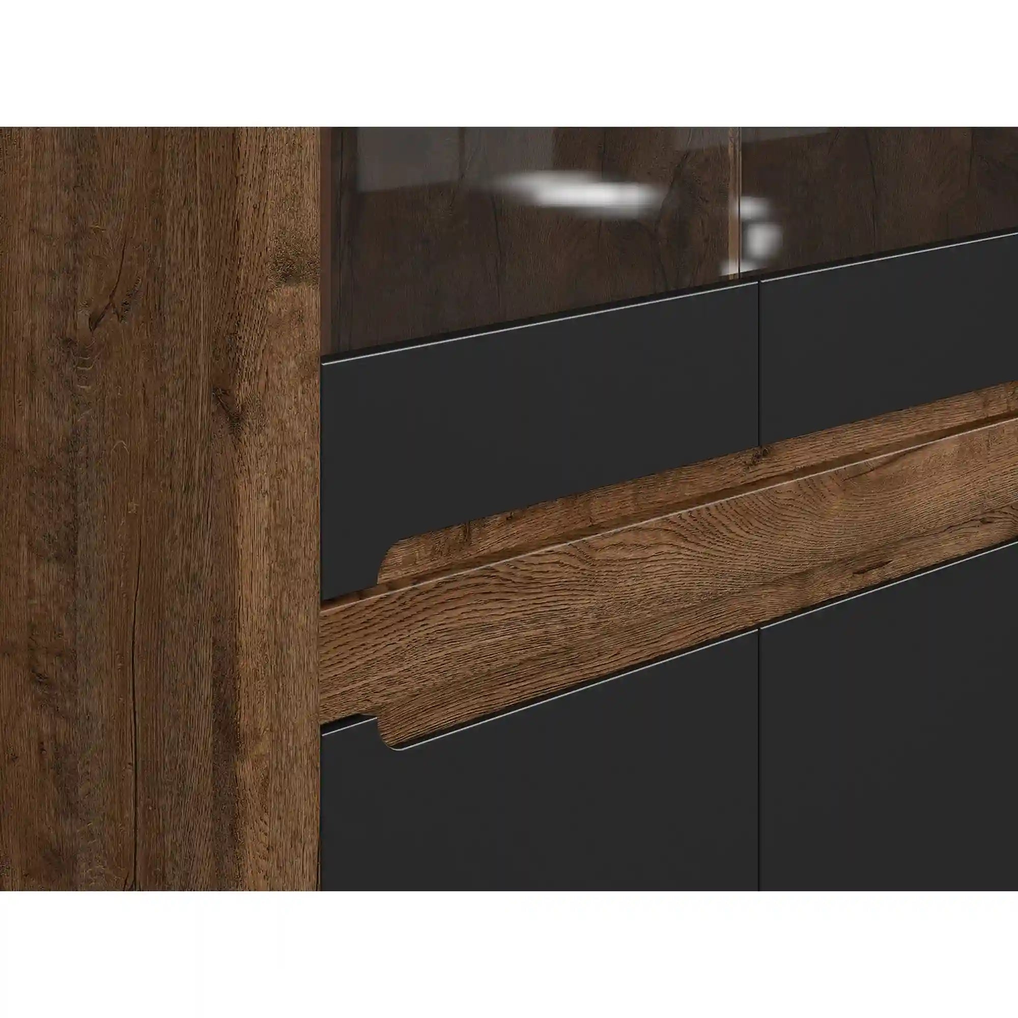 Vitrina BERGEN OCN-28454, stejar/negru