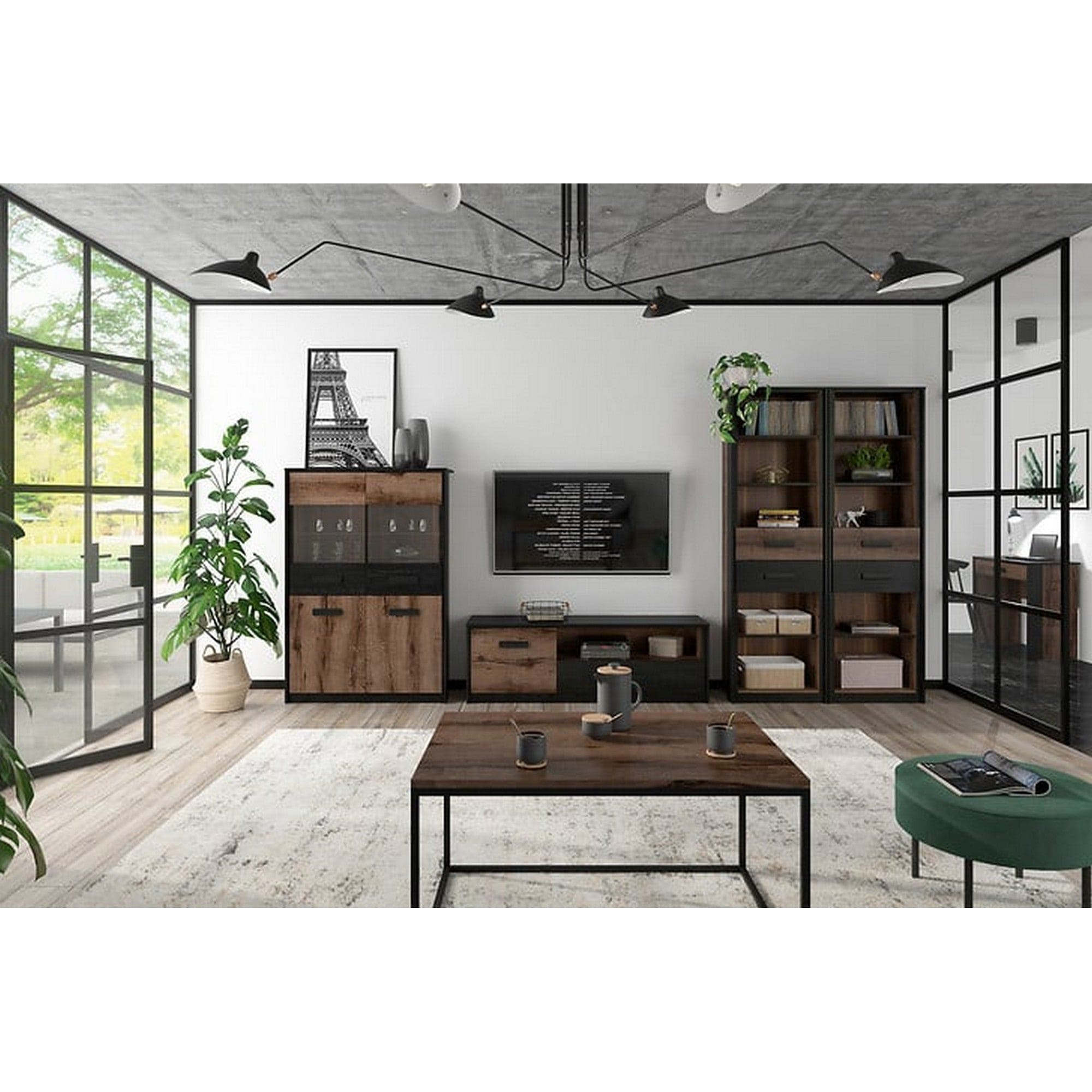 Vitrina BERGEN OCN-28456, nuc/negru