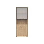 Vitrina BERGEN OCN-28457, stejar artisan/negru fumuriu