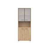 Vitrina BERGEN OCN-28457, stejar artisan/negru fumuriu