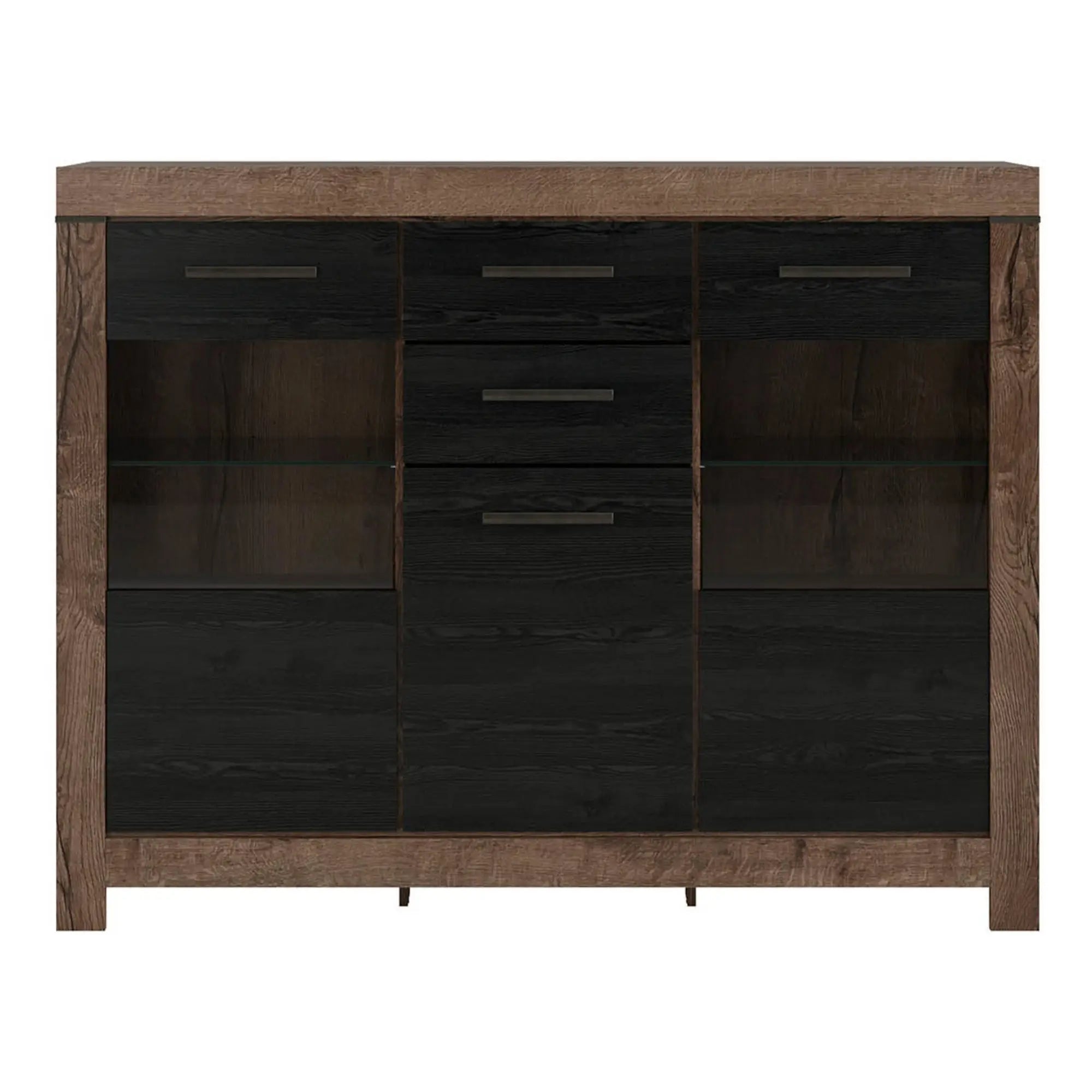 Vitrina BERGEN OCN-28460, stejar/negru