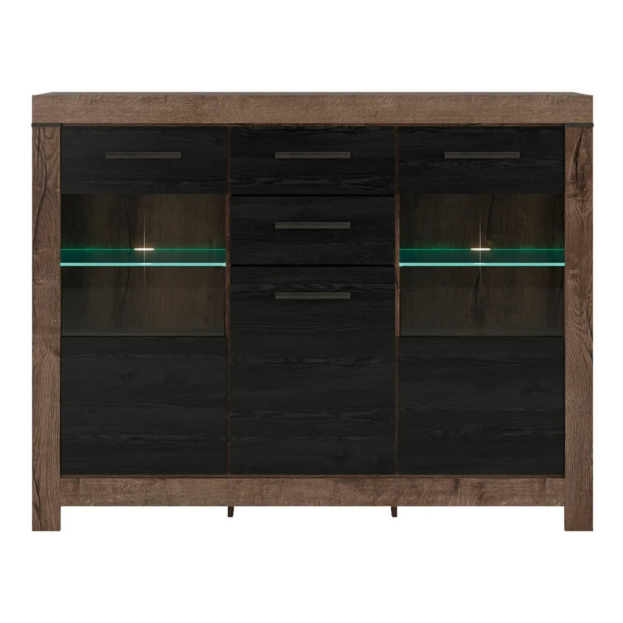 Vitrina BERGEN OCN-28460, stejar/negru