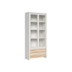 Vitrina BERGEN OCN-28464, alb/stejar