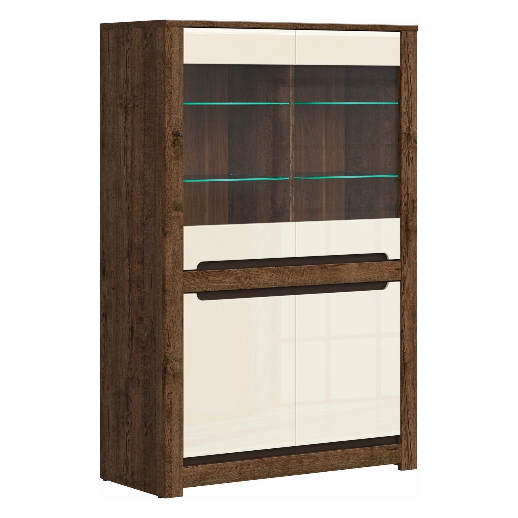 Vitrina BERGEN OCN-28465, bej/stejar inchis