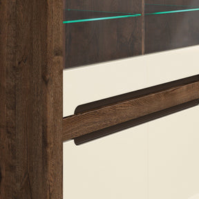 Vitrina BERGEN OCN-28465, bej/stejar inchis