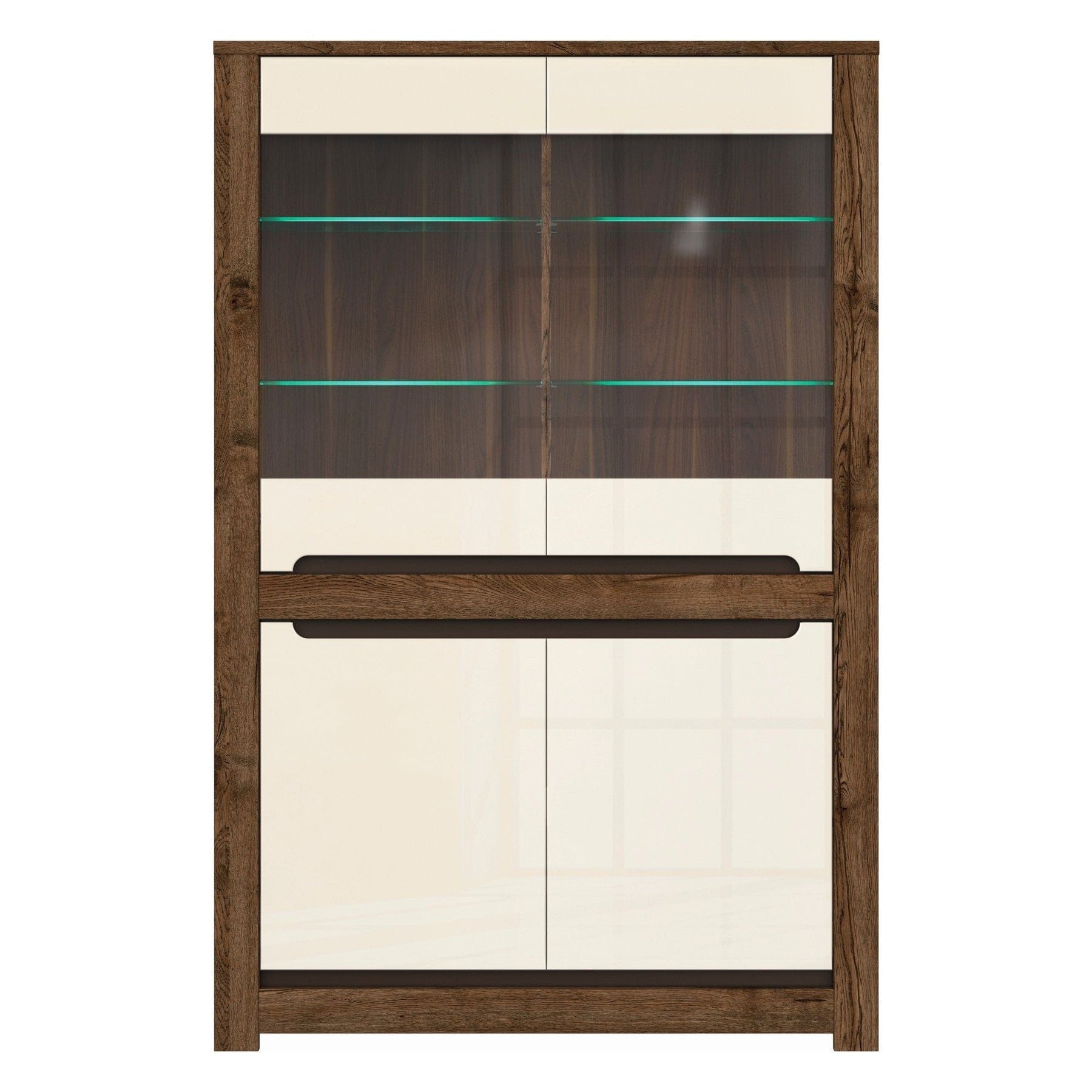 Vitrina BERGEN OCN-28465, bej/stejar inchis