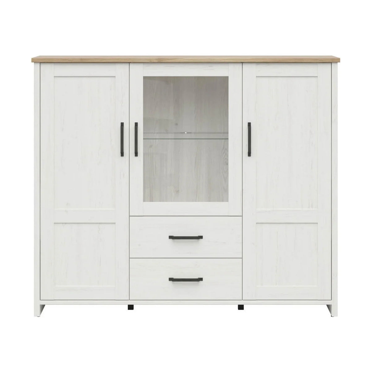 Vitrina BERGEN OCN-28468, alb/stejar