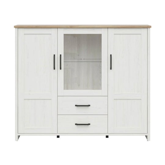 Vitrina BERGEN OCN-28468, alb/stejar