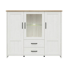 Vitrina BERGEN OCN-28468, alb/stejar