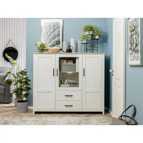 Vitrina BERGEN OCN-28468, alb/stejar
