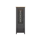 Vitrina BERGEN OCN-28469, gri grafit/stejar artisan