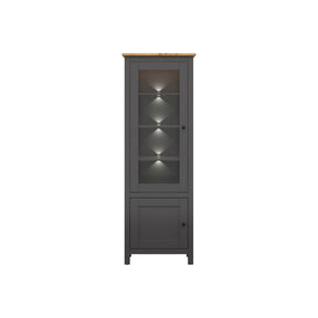 Vitrina BERGEN OCN-28469, gri grafit/stejar artisan