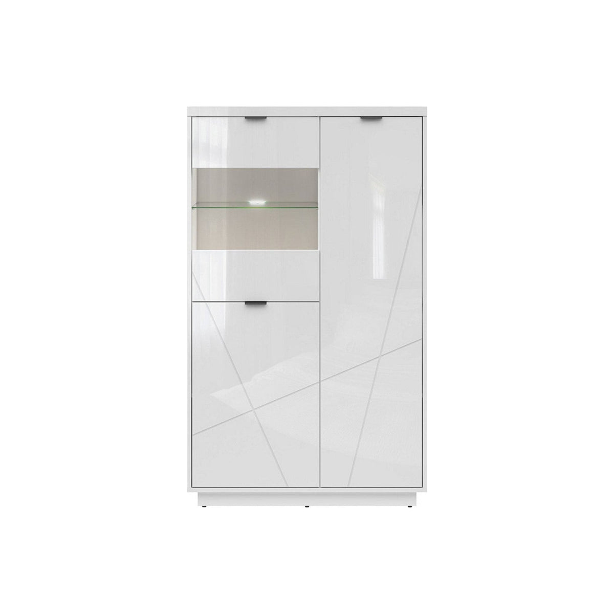 Vitrina BERGEN OCN-28470, alb lucios