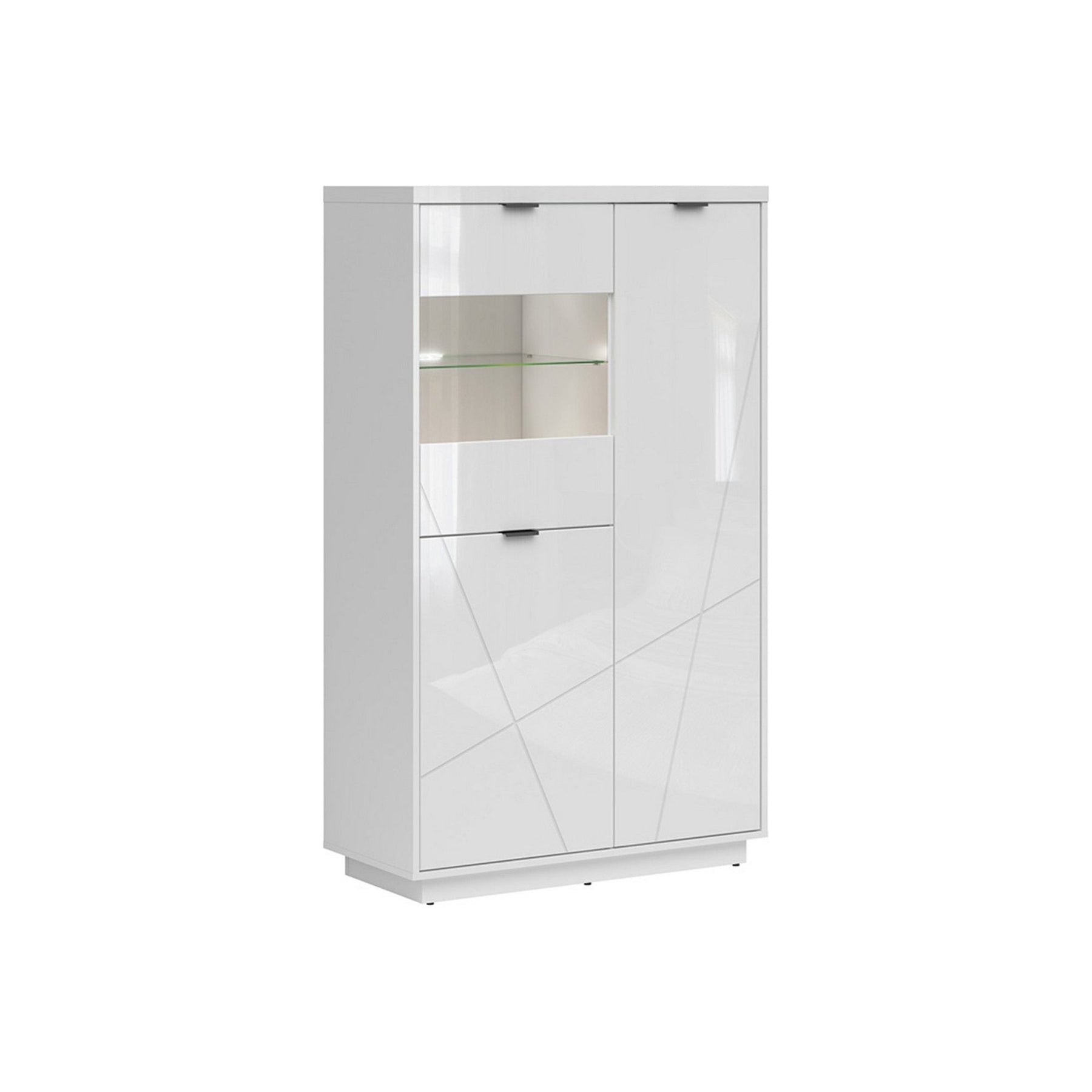 Vitrina BERGEN OCN-28470, alb lucios